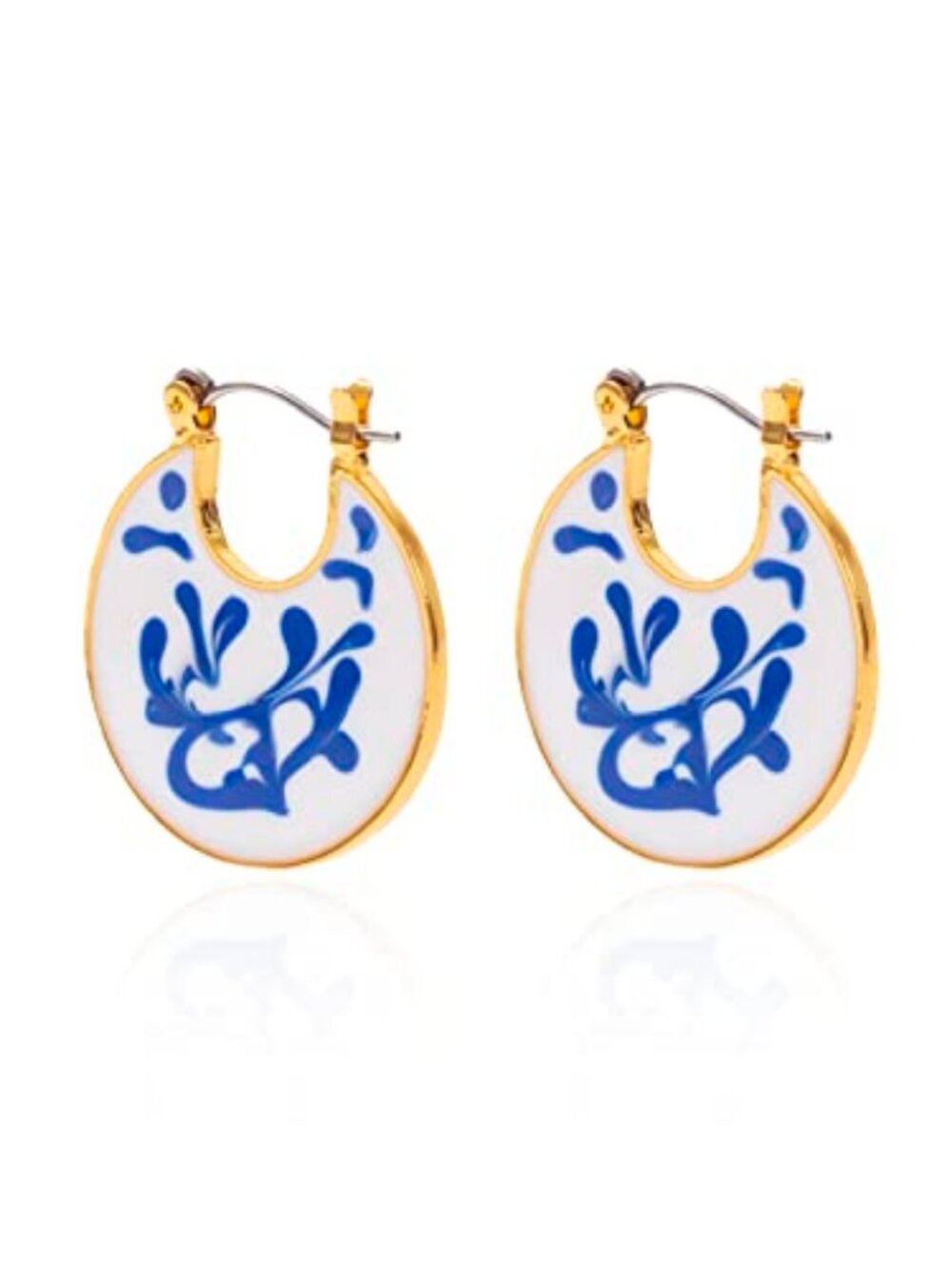Ceramic Jewelry Blue and White Porcelain Earrings Simple Antique Earrings
